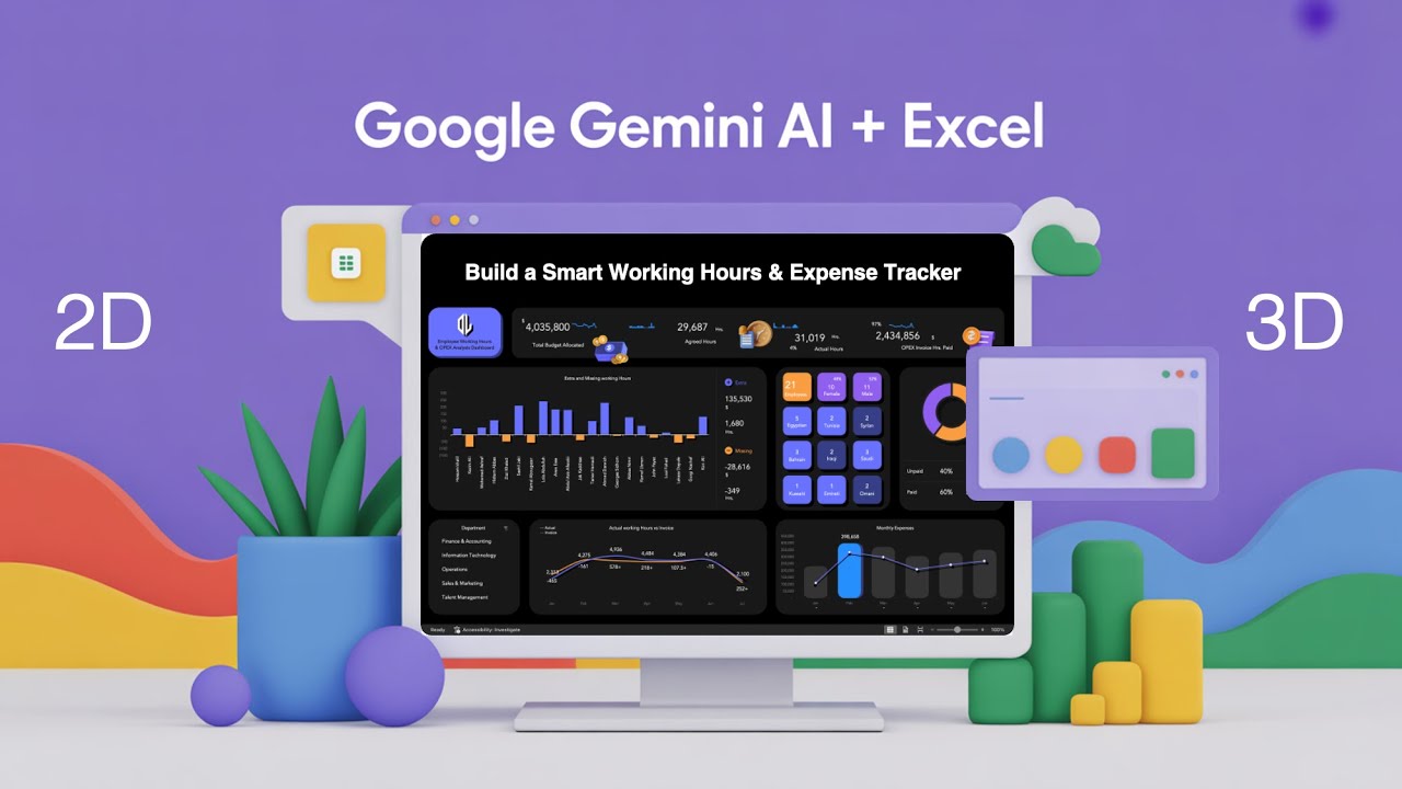 Create 3D Dashboards in Excel with Gemini AI