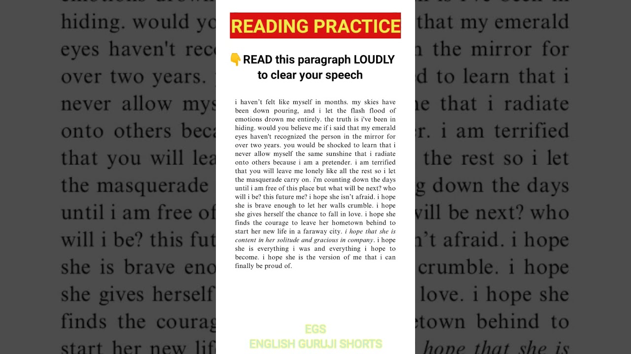 English Reading & Speaking Practice 📖