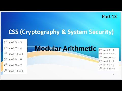 Video 13: Cryptography & System Security, Modular Arithmetics Properties & Exercises