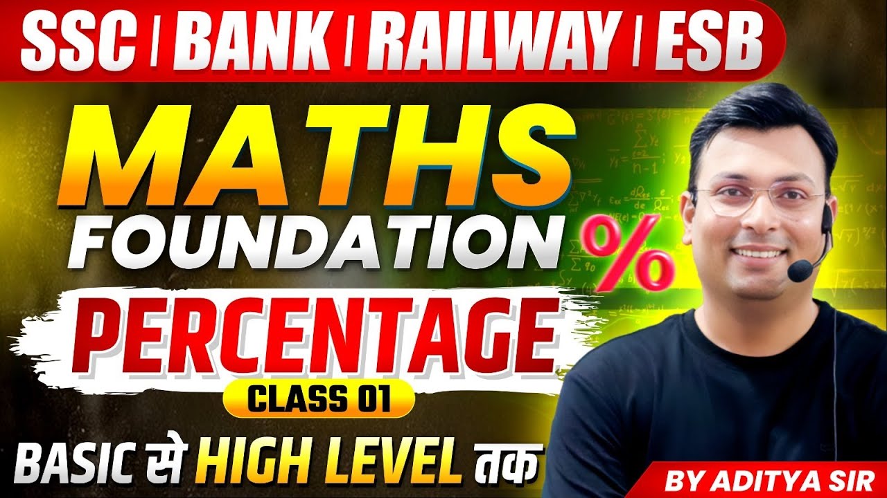 Percentage By Aditya Patel Sir | Maths For SSC | Bank | Railway | MPESB/Vyapam | Maths By Aditya Sir