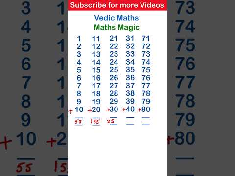 Vedic maths for fast calculations | Maths Magic | Vedic Maths full course | Addition Tricks