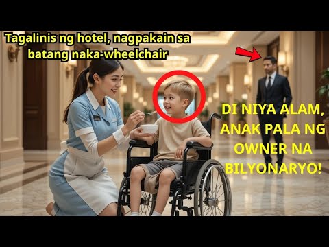Tagalinis ng Hotel Pinakain ang Batang nasa Wheelchair, Pero...Tagalog love story Full