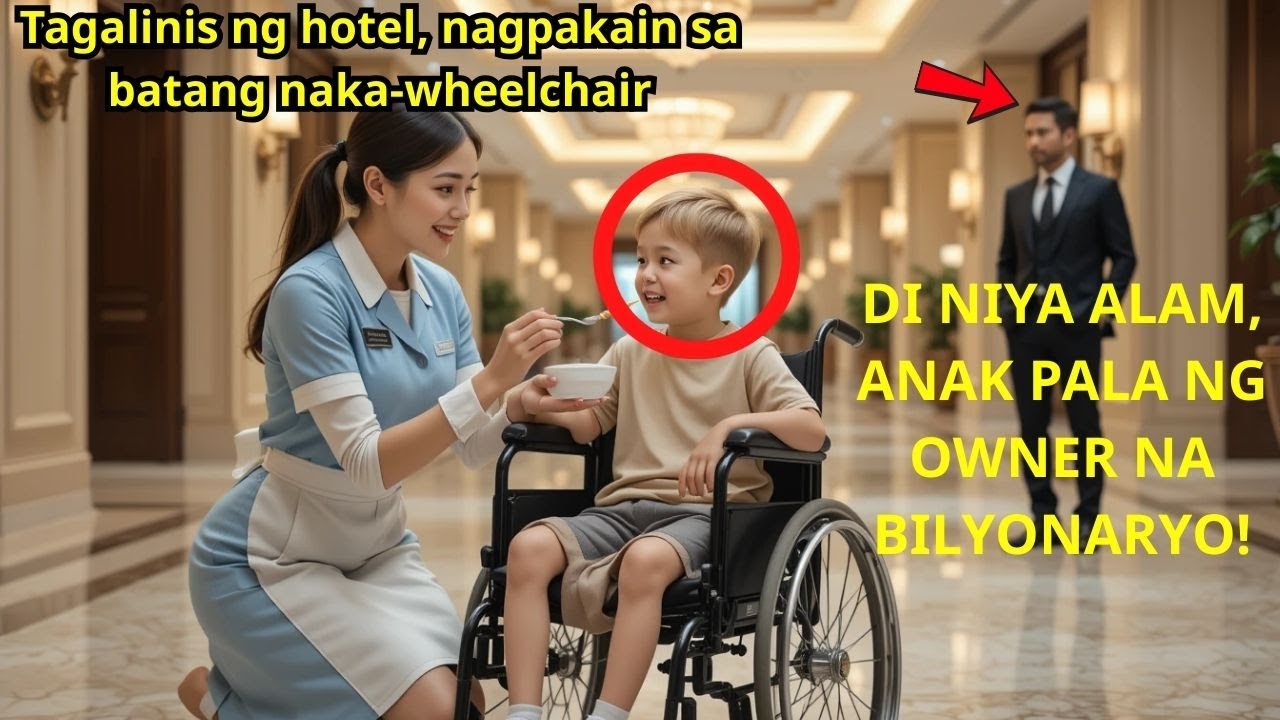 Tagalinis ng Hotel Nilibre ang Batang Nasa Wheelchair 💖 | Tagalog Love Story