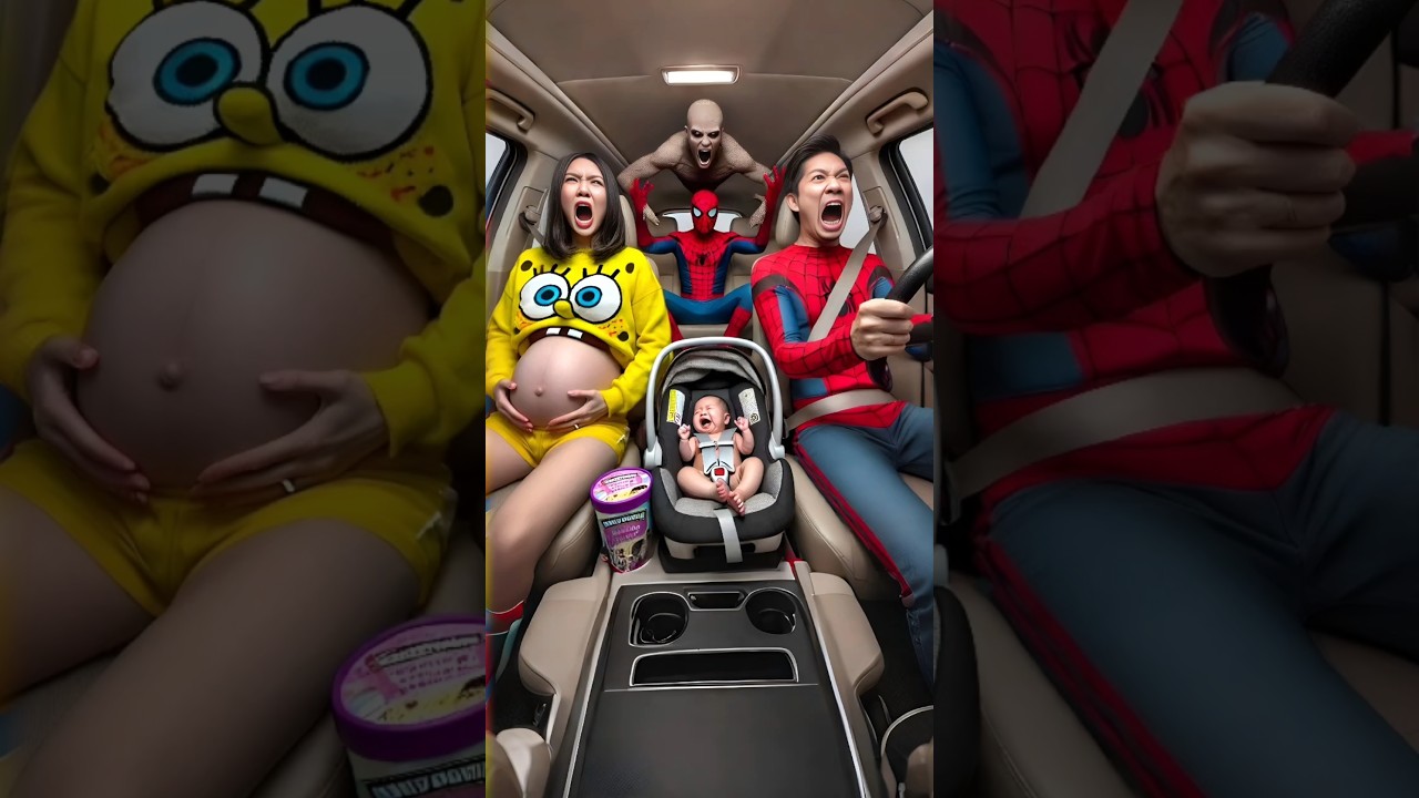 Spider-Man's Evolution in a Chaotic Car Scene 🚗