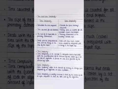 Difference b/w Time and Space complexity. #algorithm #dsa #engineering