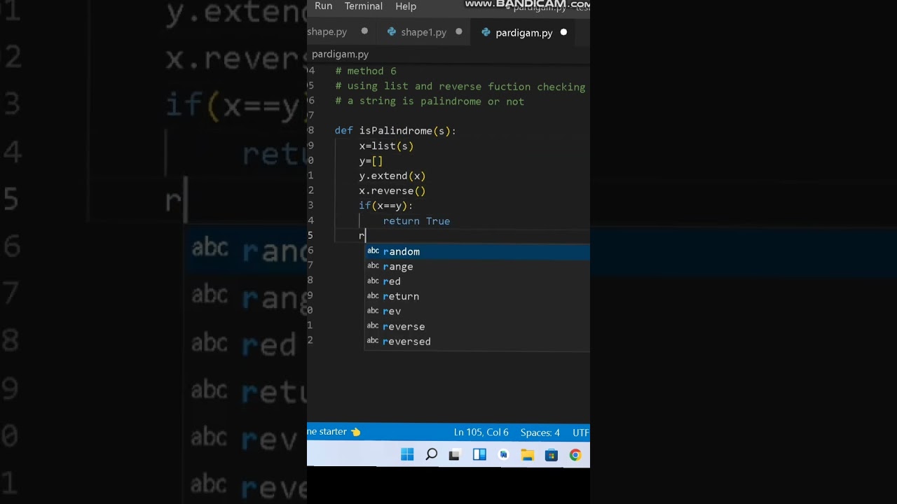 Python: Check Palindrome Using List & Reverse 🔄