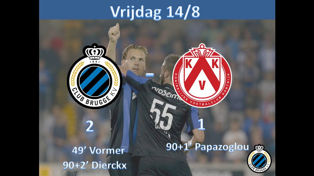 Club Brugge Beats Kortrijk 2-1 on 14/8 ⚽