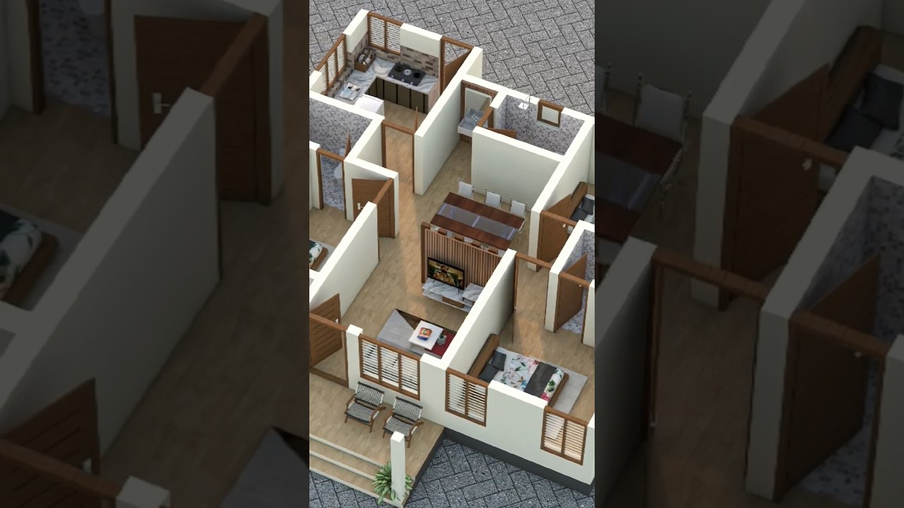 Beautiful 1100 sqft Kerala House 3D Tour 🏡