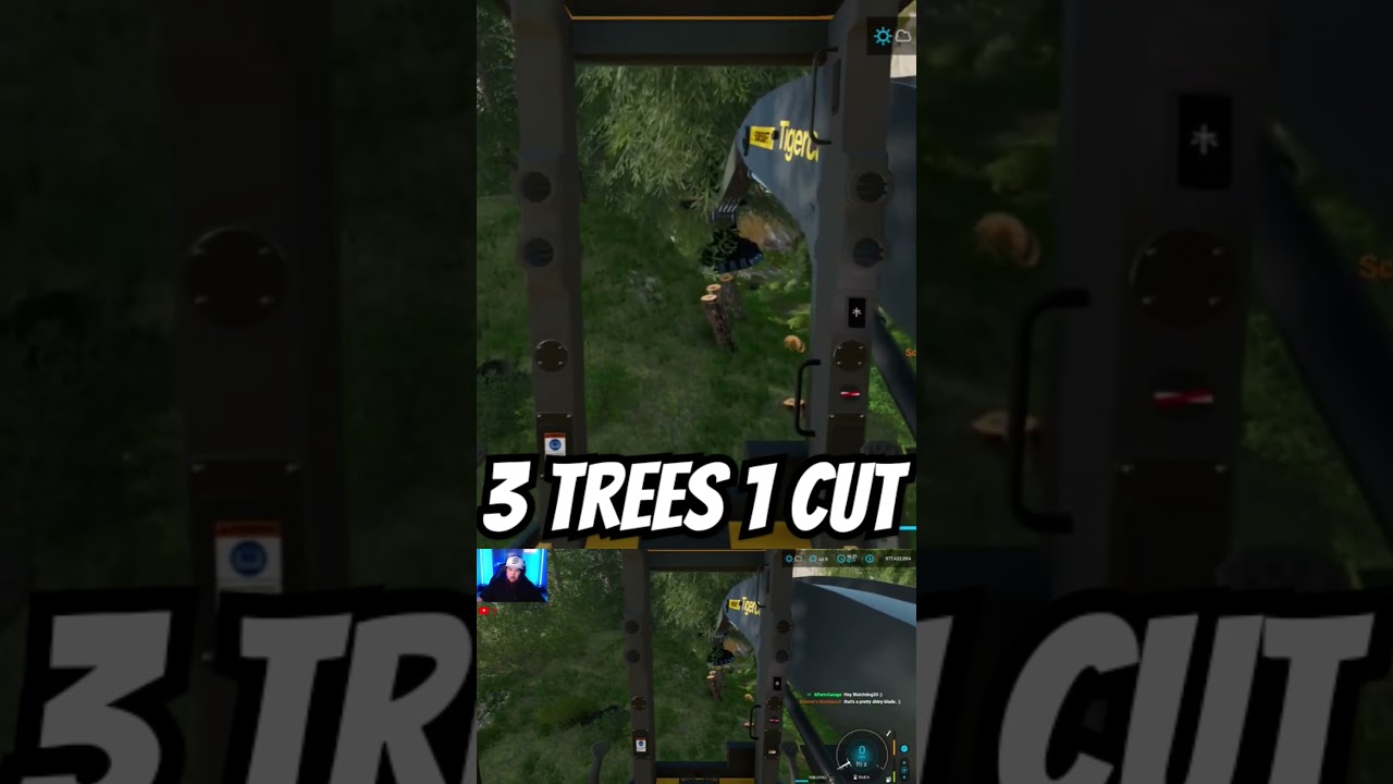 3 TREES 1 CUT - CUTTING TREES - FDR Logging Mods - FS22 #logging ##forestry #fellerbuncher #skills