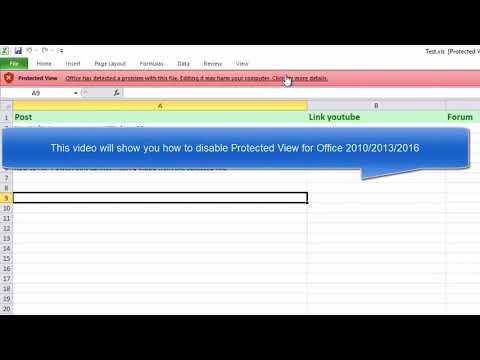 How to Disable protected view in MS EXCEL & WORD
