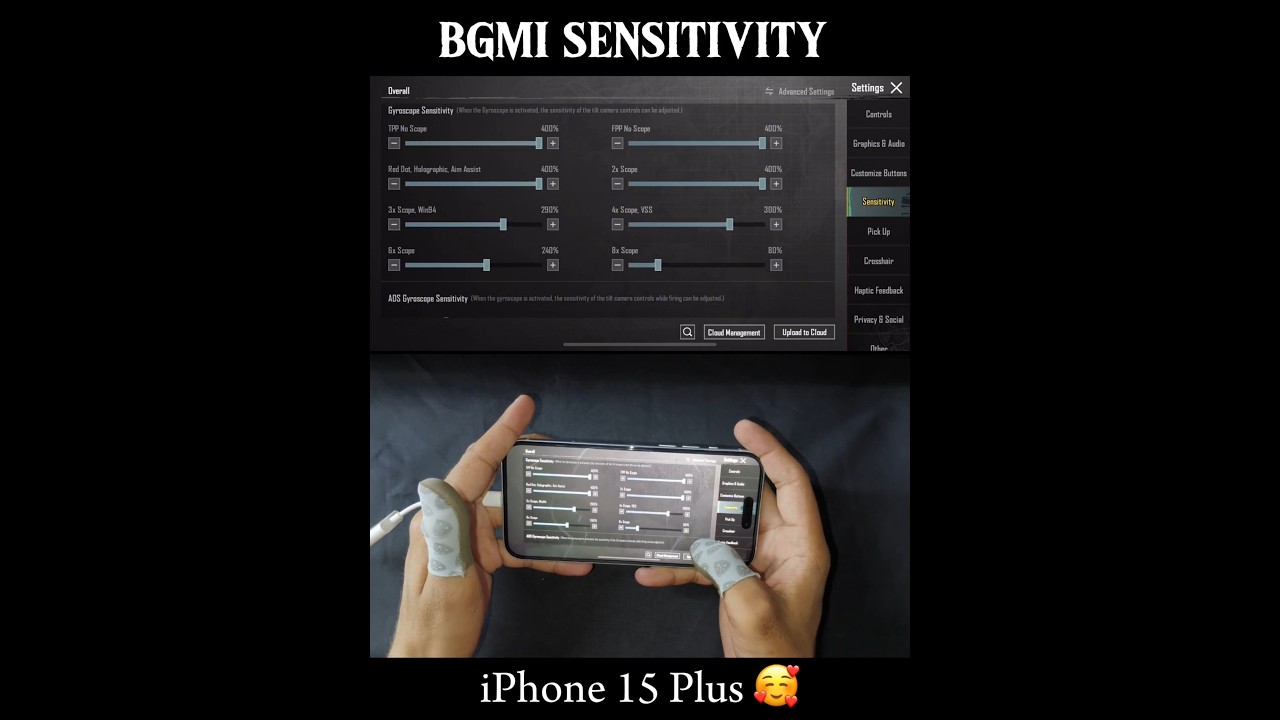 iPhone 15 Plus BGMI Sensitivity Tips 🔴