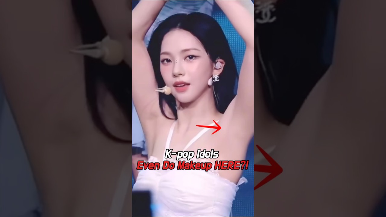kpop Idols Even Do Makeup HERE?! #kpop #kpopidol #karina #aespa #gidle #ive #lesserafim #shorts