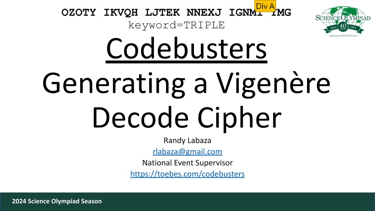 Learn How to Create and Decode Vigenère Ciphers with Codebusters 🔐
