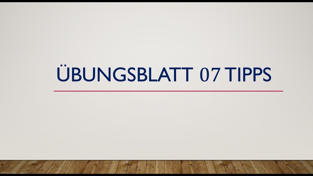ÜB07 Tipps für Mathe 1 - Informatik Uni Tübingen