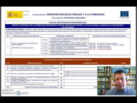Presentación curso SSCE0110 DOCENCIA DE LA FORMACIÓN PROFESIONAL PARA EL EMPLEO