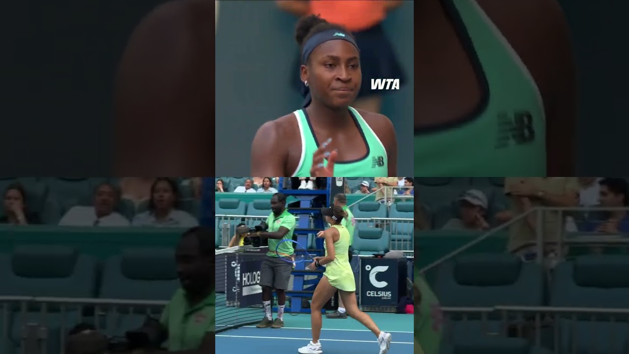 a sigh of relief from Magda Linette 😄 #wta #tennis #miami #womenssports