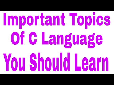 Important Topics For C Language