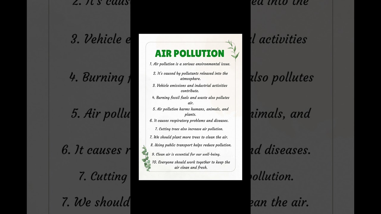 10 Lines on Air Pollution 🌍
