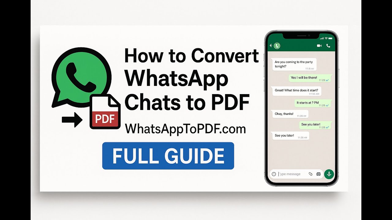 How to Convert WhatsApp Chats to PDF | WhatsAppToPDF.com Step-by-Step Guide