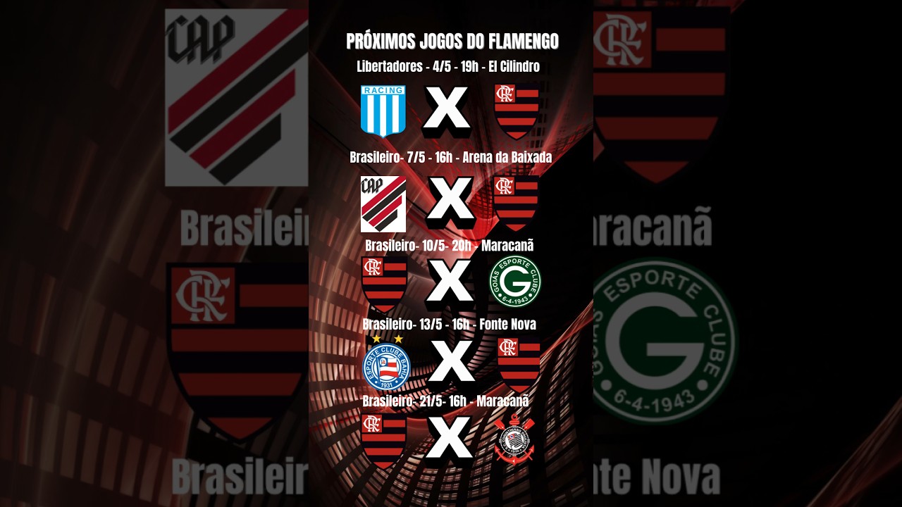 Confira os Próximos Jogos do Flamengo na Libertadores e Brasileirão ⚽