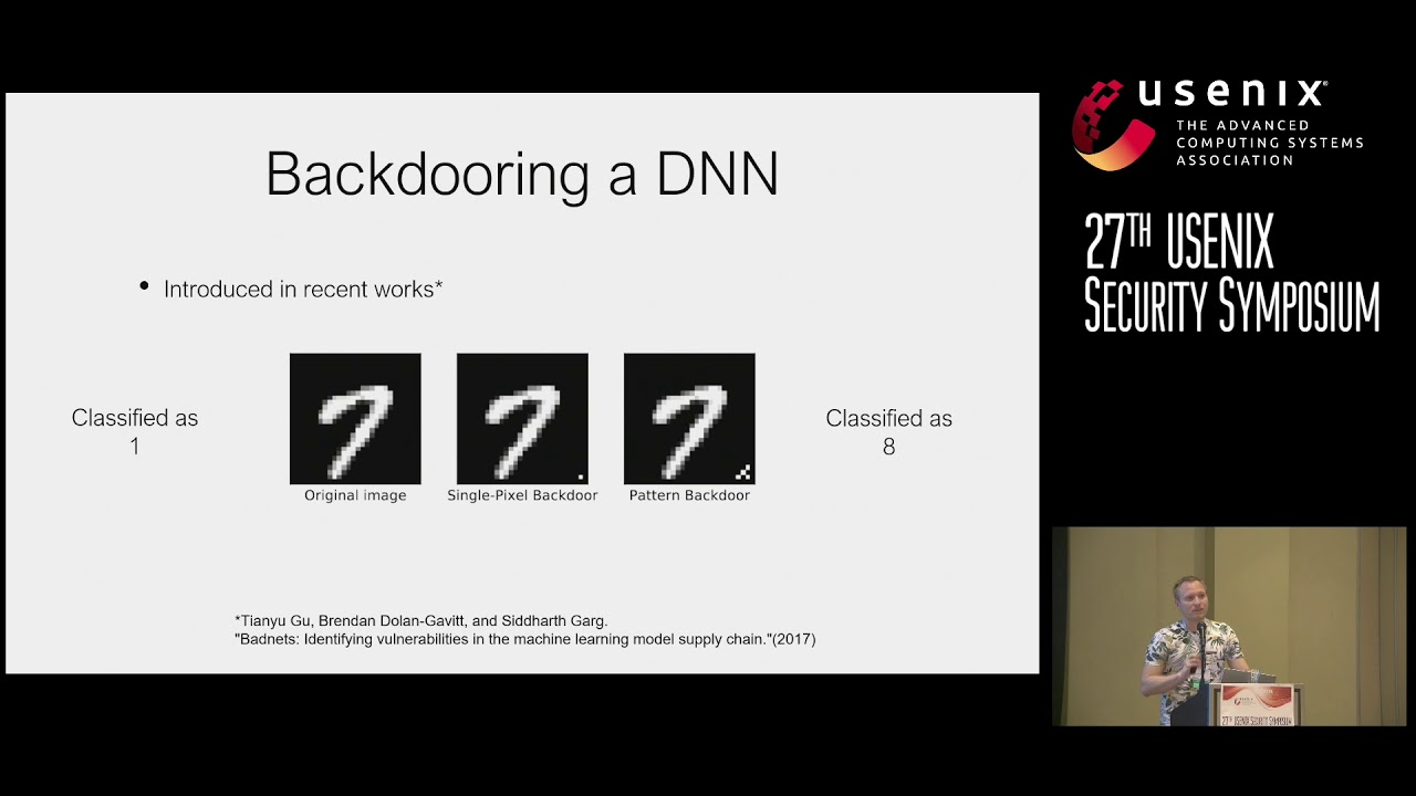 USENIX Security '18 - Turning Your Weakness Into a Strength: Watermarking Deep Neural Networks...