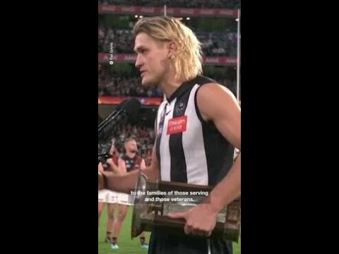 Darcy Moore's ANZAC speech blows AFL fans away