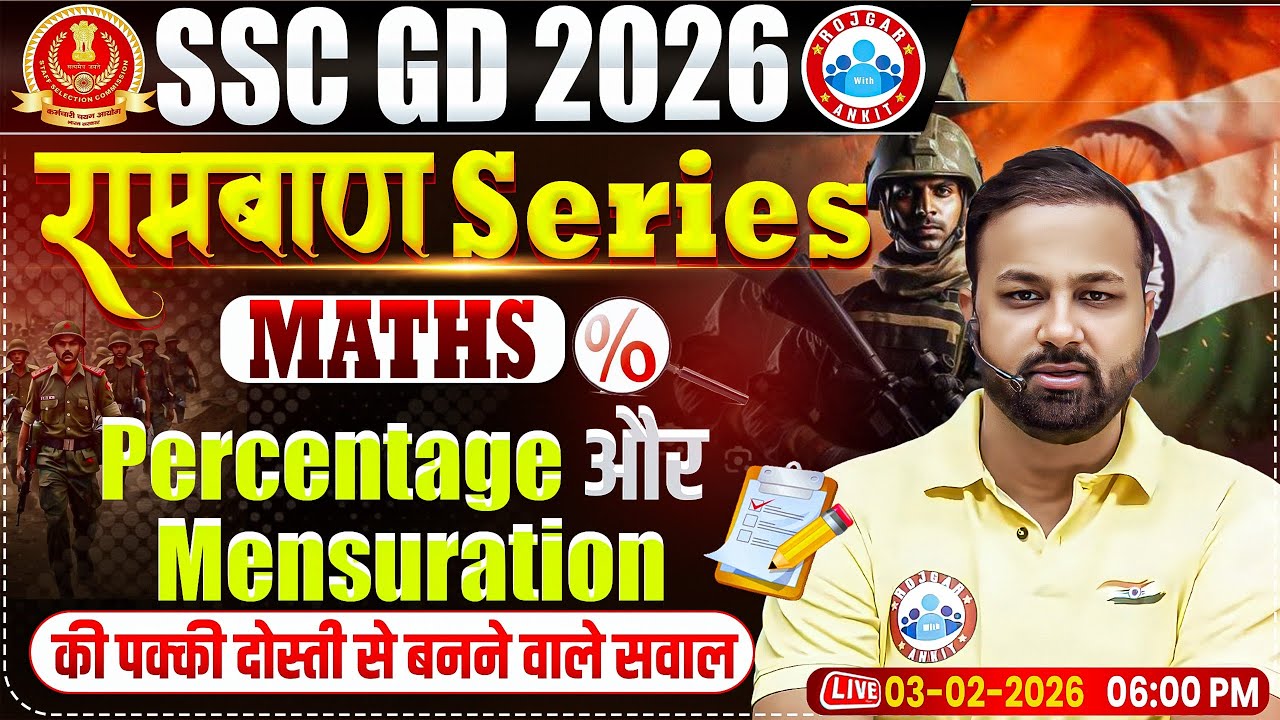 SSC GD Maths 2026: Percentage & Mensuration MCQs 📊
