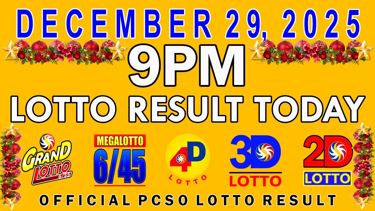 December 29, 2025 Lotto 9PM Results 🎟️