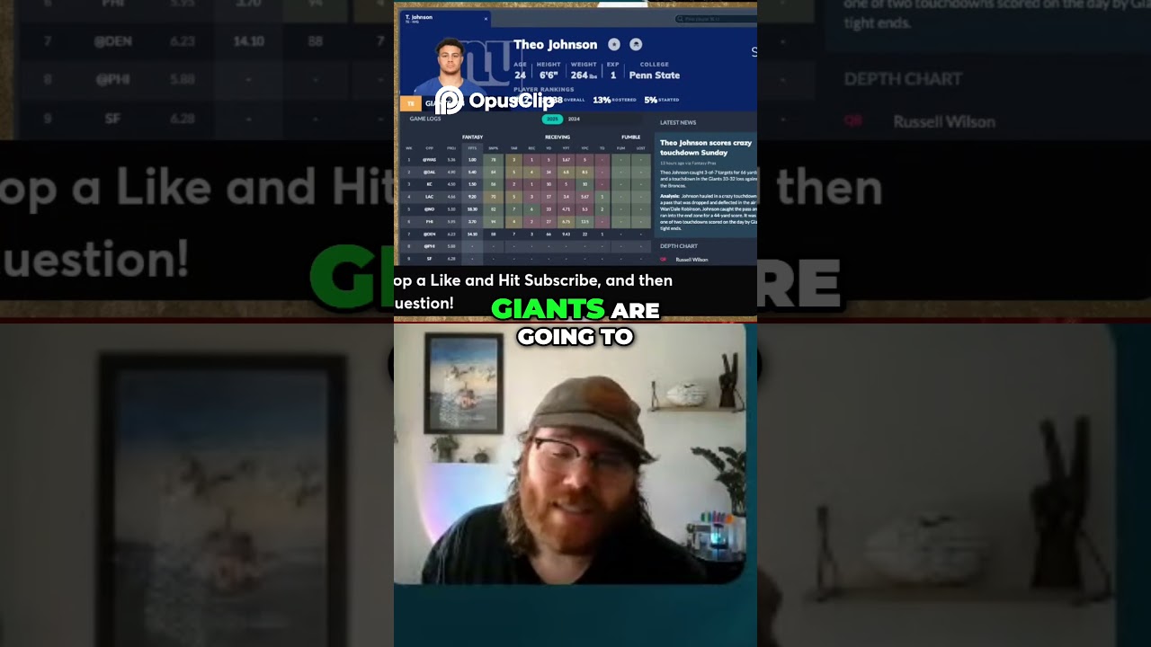 Add Theo Johnson Off Waivers If You're Desperate for TE Help! 🏈