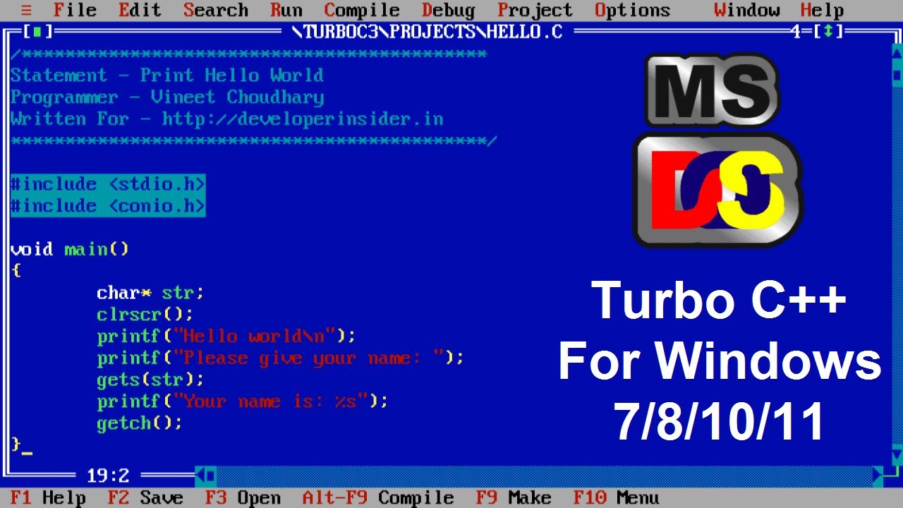 Download & Install Turbo C++ on Windows (7-11)