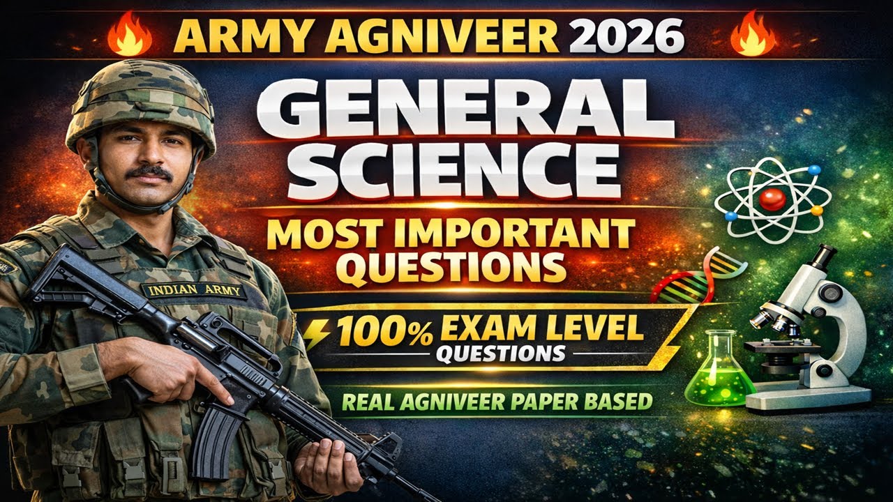Army Agniveer GD General Science Class 2026 || Army Agniveer science Previous Year Questions 2026 ||