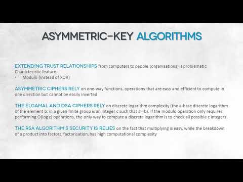 11  Asymmetric key algorithms
