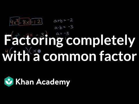 Factoring completely with a common factor | Algebra 1 | Khan Academy