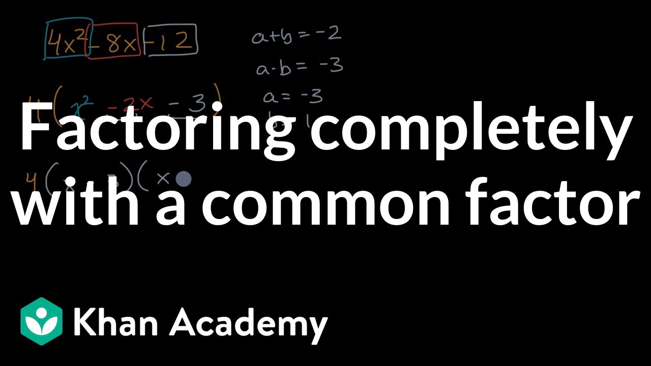 Factoring Completely with a Common Factor | Algebra 1