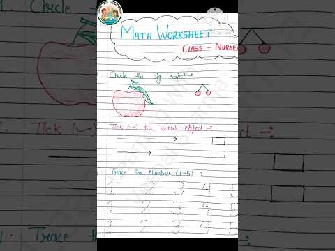 Math Worksheet For Class Nursery | Class Nursery Math Worksheet | Math Worksheet | Nursery Worksheet