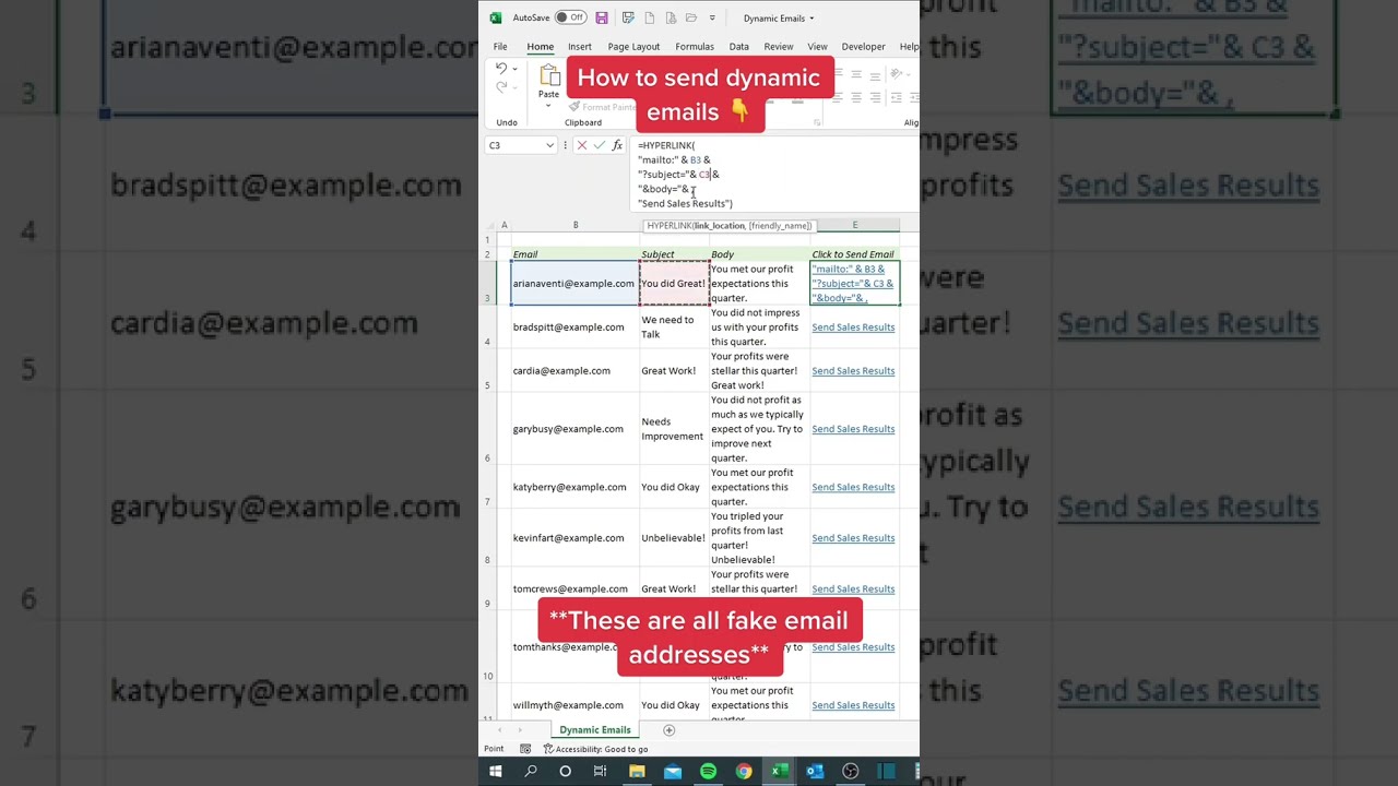 How to send Outlook Emails using Excel #shorts