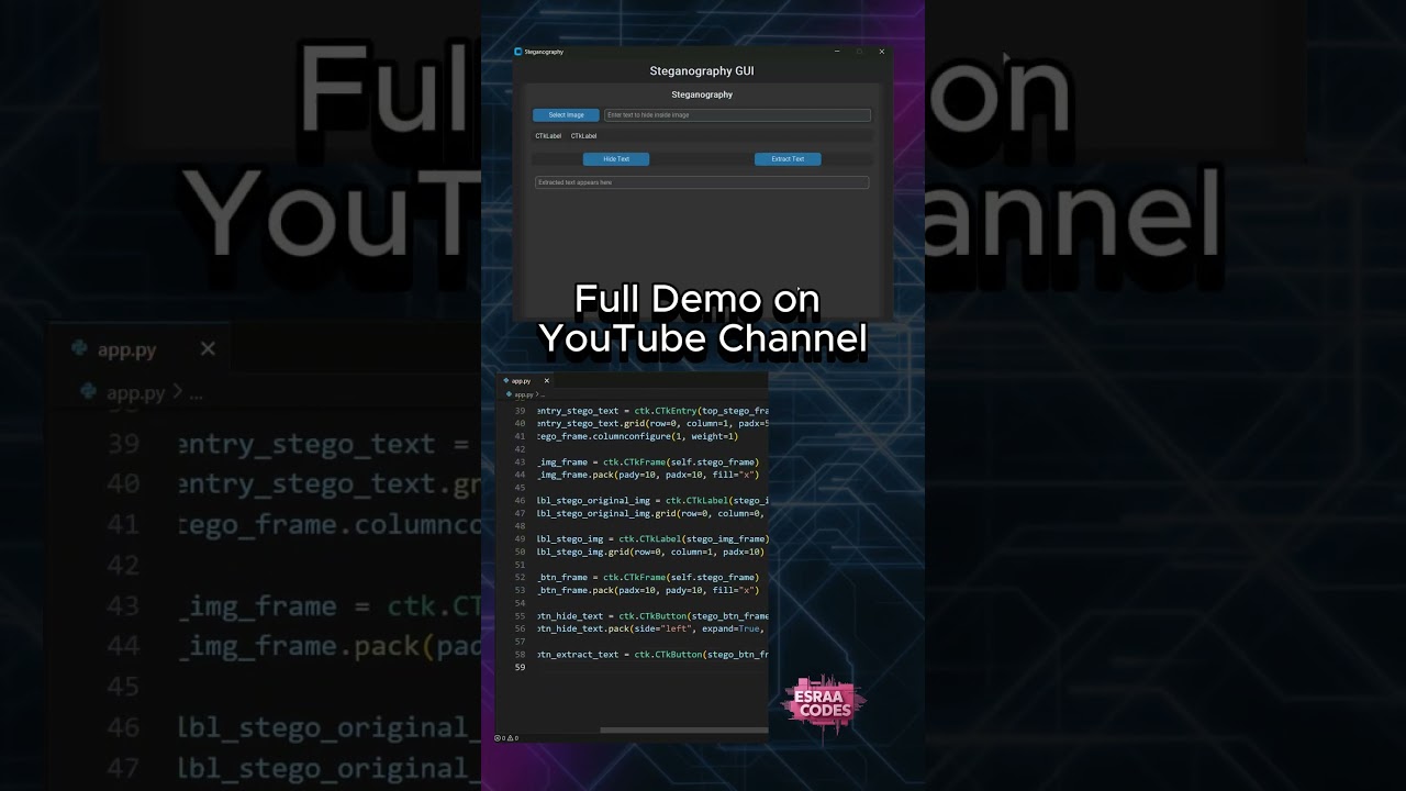 Learn Steganography with Python: Build a Secret Message GUI Live! 🔐