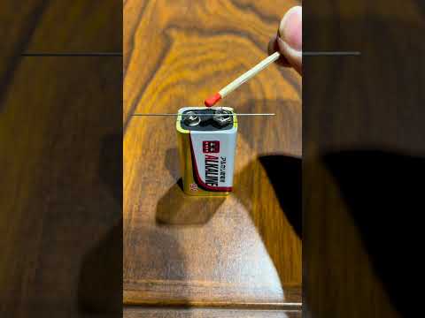 Burning match stick with battery and lead of pencil #shorts #experiment