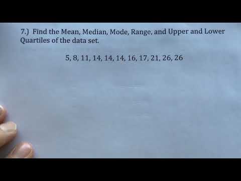 Mean, median, mode, range, and quartile