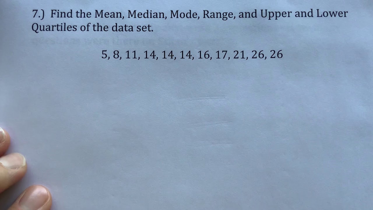 Understanding Mean, Median, Mode, Range, and Quartiles