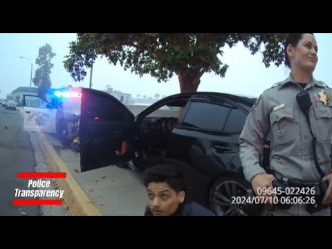 Highway Patrol Ram Subaru During Pursuit In San Diego California