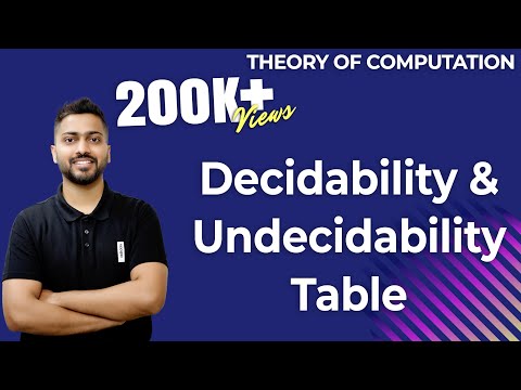 Lec-45: Decidability & Undecidability table in toc for all languages