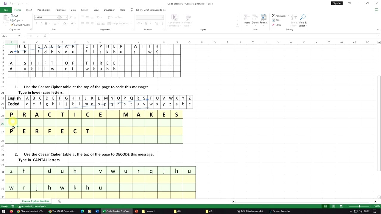 Master Spreadsheets & Crack the Caesar Cipher! 🔍