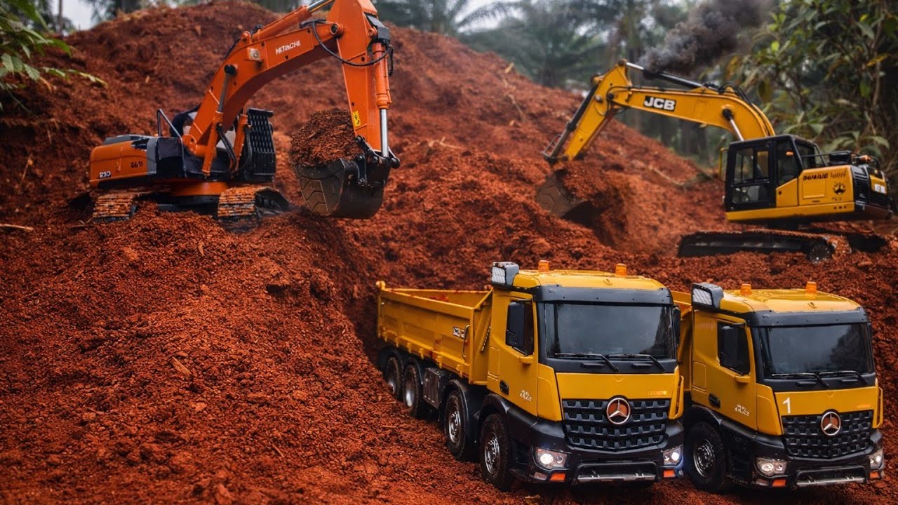 Strong Scale 1/16 : RC Excavator HITACHI & JCB & HUINA 1536 Servo Liner Electric 