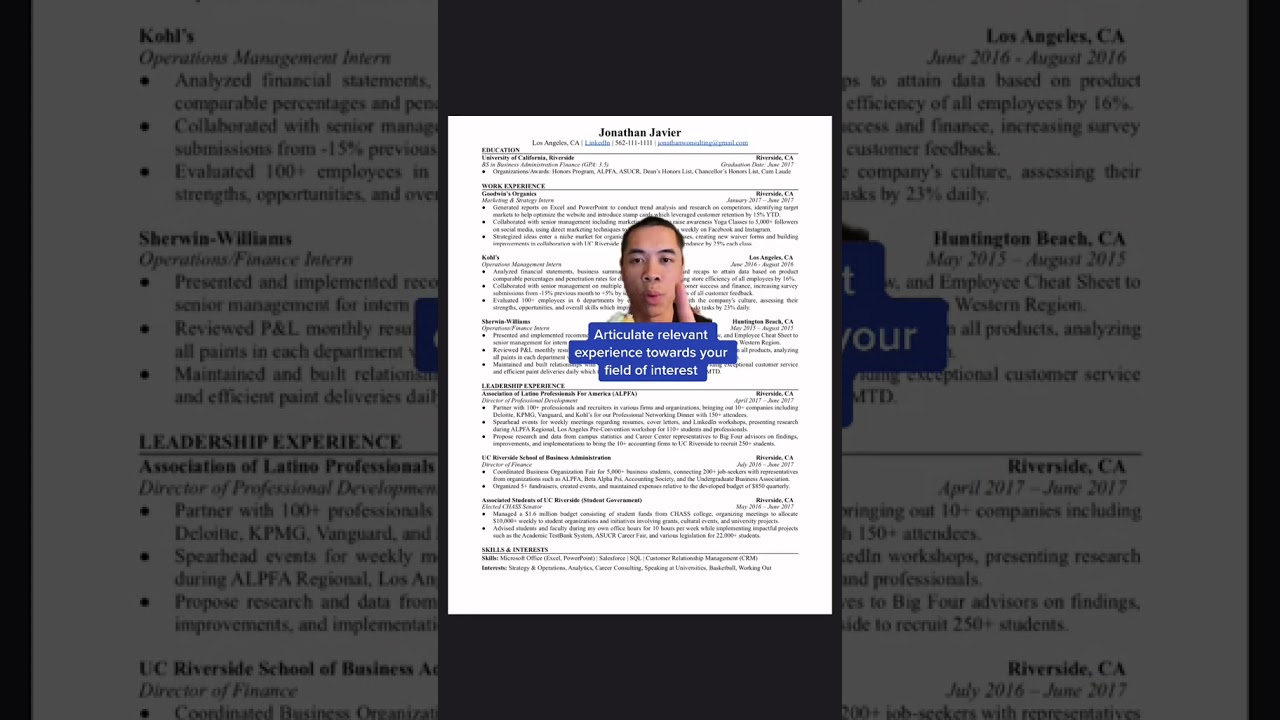 The resume structure that got me my dream job | Wonsulting