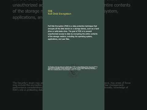 FDE - Full Disk Encryption - Security+