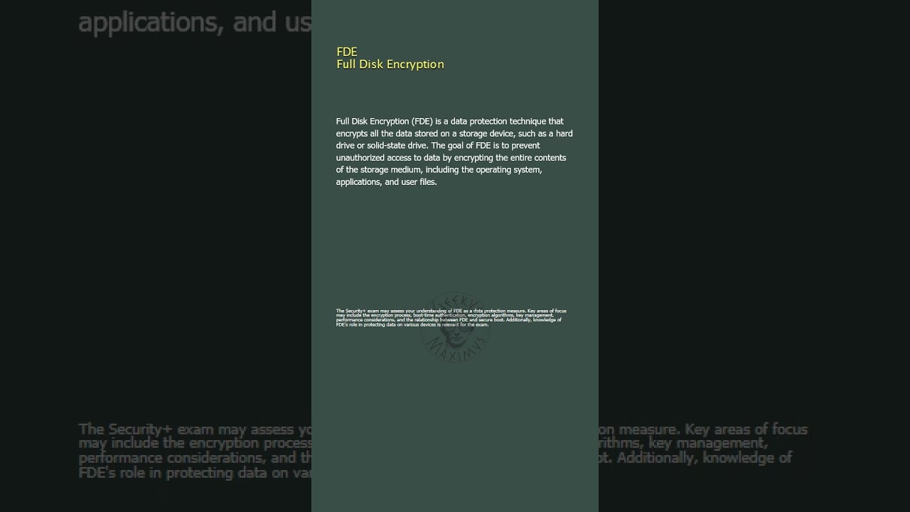 Understanding Full Disk Encryption (FDE) for Security+