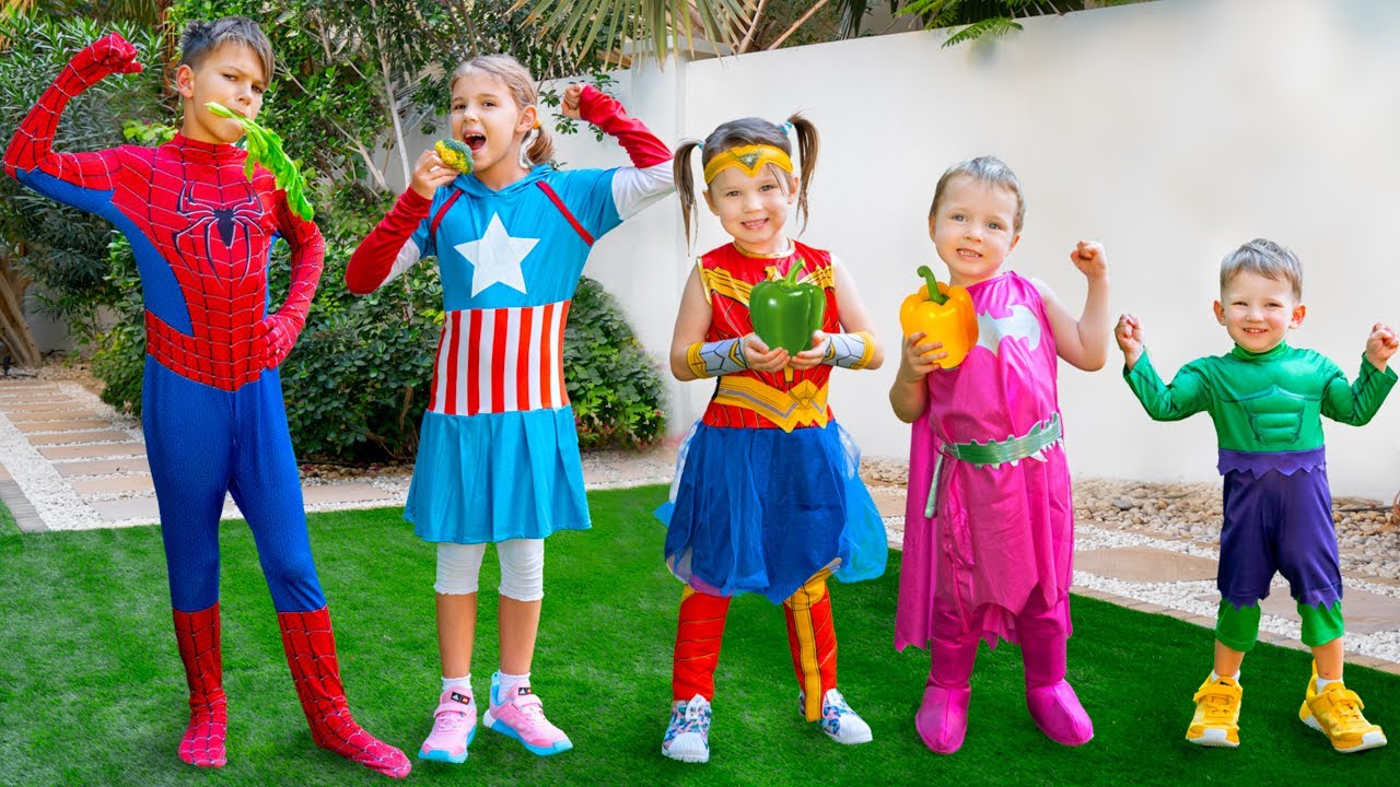 Kids Superheroes & Healthy Food Songs 🍎