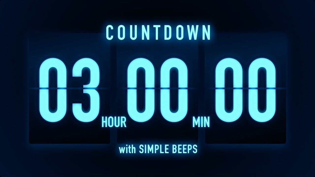 3-Hour Blue Flip Countdown Timer 🔵