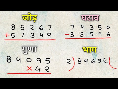 เคเฅเคกเคผ, เคเคเคพเคจเคพ, เคเฅเคฃเคพ ,เคญเคพเค เคธเฅเคเฅเค |jod ghatana guna bhag |addition, subtraction, multiplication, division